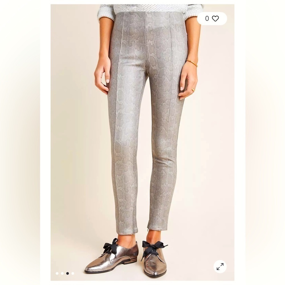 Anthropologie Faux Leather Snakeskin Print Leggings